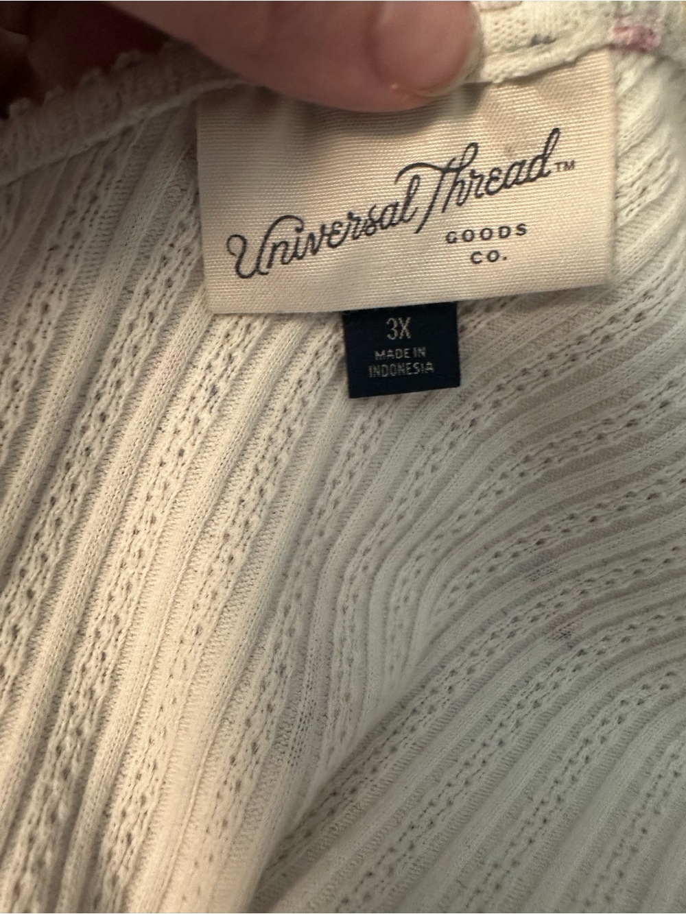 Universal Thread Cream Floral Ribbed V-Neck Tank - Picture 2 of 5
